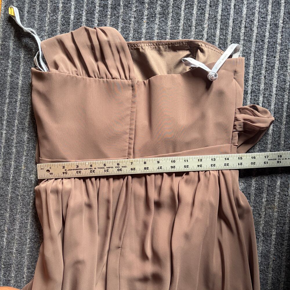 Alfred Angelo Mocha Chiffon Bridesmaid/Prom Dress Size 10 Mocha 7243 - Picture 7 of 10